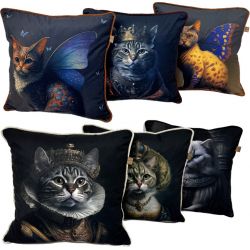 Pakiet Sześciu Poduszek Ozdobnych 45x45 cm - Koty Pakiet Sześciu Poduszek Ozdobnych 45x45 cm - Koty
