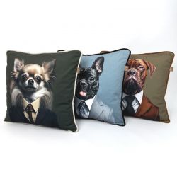 Pakiet Trzech Poduszek Ozdobnych 45x45 cm - Psy 01 Pakiet Trzech Poduszek Ozdobnych 45x45 cm - Psy 01