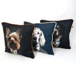 Pakiet Trzech Poduszek Ozdobnych 45x45 cm - Psy 02 Pakiet Trzech Poduszek Ozdobnych 45x45 cm - Psy 02